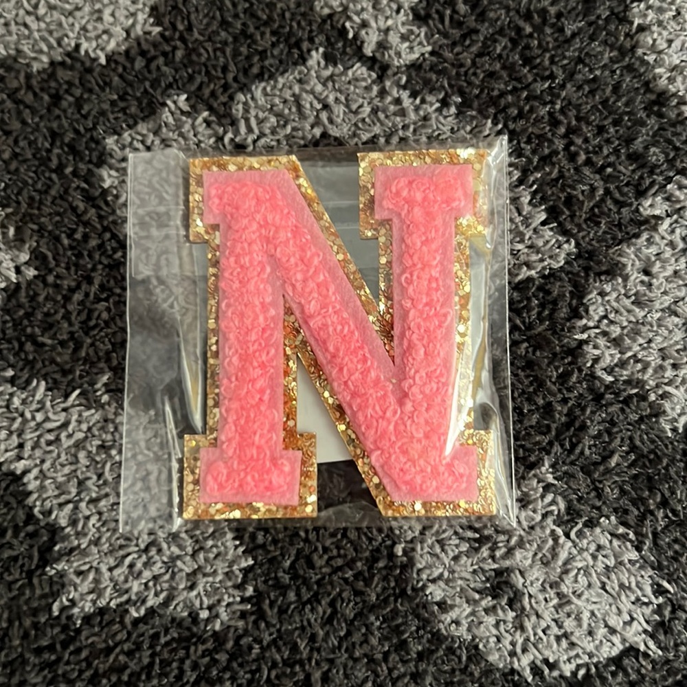 Stoney Clover Lane Glitter Varsity Letter Patch - GUAVA